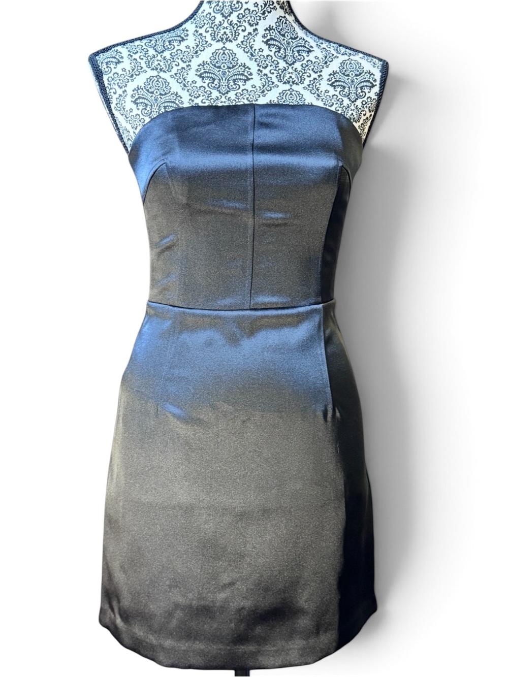 H&M Strapless Fitted Black Satin Shiny Cute Simple Classy Mini Dress​